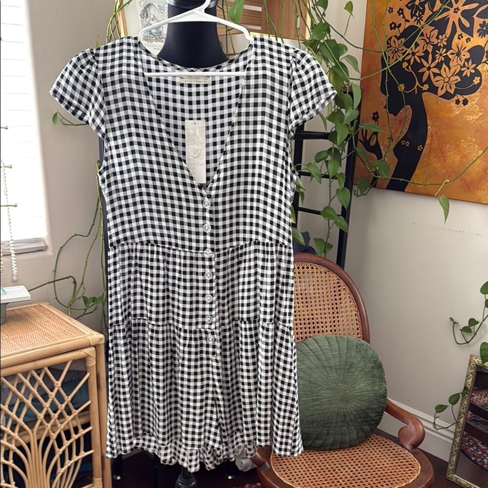 NWT Urban Outfitters Black & White Gingham Check Preppy Nantucket Shorts Romper